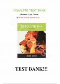 Test Bank - Absolute C++ 6th Edition by Walter Savitch, Kenrick Mock, All Chapters | Complete Guide A+