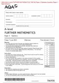 Actual 2024 AQA A-level FURTHER MATHEMATICS 7367/3S Paper 3 Statistics Merged Question Paper + Mark Scheme