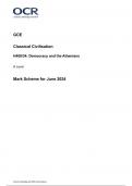 OCR GCE  Classical Civilisation H408/34 Democracy and the Athenians A Level Mark Scheme for June 2024