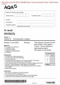 Actual 2024 AQA A-level PHYSICS 7408/3BD Paper 3 Section B Turning points in physics Merged Question Paper + Mark Scheme + Insert