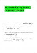 Soc 200 Case Study Report 1 Three Jays Corporatio