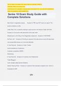 Series 10 Exam Study Guide with Complete Solutions