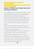 Series 10 FINRA Exam Study Guide with Complete Solutions