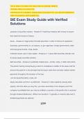 SIE Exam Study Guide with Verified Solutions