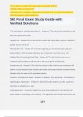 SIE Final Exam Study Guide with Verified Solutions