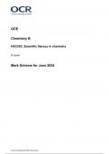 OCR GCE  Chemistry B H433/02: Scientific literacy in chemistry A Level Mark Scheme for June 2024