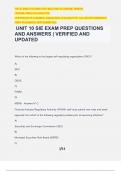 UNIT 10 SIE EXAM PREP QUESTIONS AND ANSWERS | VERIFIED AND UPDATED