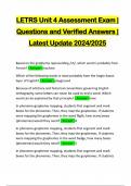 LETRS Unit 4 Assessment Exam | Questions and Verified Answers | Latest Update 2024/2025