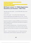 SIE Exam Lesson 13: FINRA Registration Questions and Answers  100% Pass