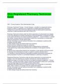 Ohio Registered Pharmacy Technician Exam with correct Answers