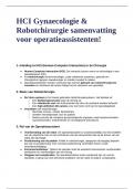 HCI Gynaecologie & Robotchirurgie samenvatting voor operatieassistenten!