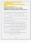 FOB105 FM Body of Knowledge (FMBOK) Exam Questions and Answers