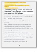 GFEBS Spending Chain - Government Purchase Card Practice Exam Questions and Answers | 100% Pass