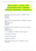 DBIA EXAM 1 LATEST 2024  QUESTIONS WITH CORRECT  VERIFIED ANSWERS || GRADED A+ 