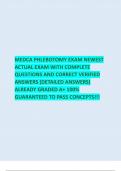 MEDCA PHLEBOTOMY EXAM NEWEST ACTUAL EXAM WITH COMPLETE QUESTIONS AND CORRECT VERIFIED ANSWERS (DETAILED ANSWERS) ALREADY GRADED A+ 100% GUARANTEED TO PASS CONCEPTS!!!