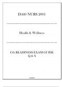 (WGU D440) NURS 2001 Health & Wellness - OA Readiness Exam Guide - 2024