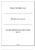 (WGU D443) NURS 3116 Health Assessment - OA Readiness Exam Guide - 2024