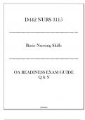 (WGU D442) NURS 3115 Basic Nursing Skills - OA Readiness Exam Guide - 2024