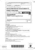 2024 EDEXCEL GCSE GEOGRAPHY B PAPER 1, PAPER 2, PAPER 3 INCLUDING ALL MARK SCHEMES