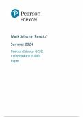 2024 EDEXCEL GCSE GEOGRAPHY B PAPER 1, PAPER 2, PAPER 3 MARK SCHEMES