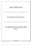 (WGU D425) SCIE 2030 Introduction to Chemistry - OA Readiness Exam Guide - 2024