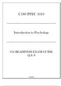 (WGU C180) PSYC 1010 Introduction to Psychology - OA Readiness Exam Guide - 2024.