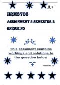 HRM3706 Assignment 5 (COMPLETE ANSWERS) Semester 2 2024 - DUE 2024 