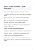 INTRO TO NEURO EXAM 1 HOPE COLLEGE QUESTIONS AND ANSWERS 2024/2025( A+ GRADED 100% VERIFIED).