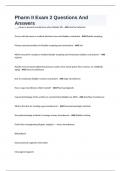 Pharm II Exam 2 Questions And Answers 