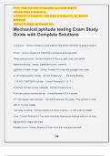 Mechanical aptitude testing Exam Study Guide with Complete Solutions