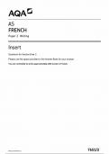 2024 AQA AS FRENCH PAPER 2 INSERT(7651/2: Writing)