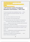 CJP Criminal Justice Practitioner Questions and Answers  100% Pass