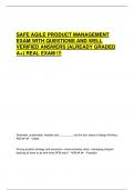 SAFE AGILE PRODUCT MANAGEMENT  EXAM WITH QUESTIONS AND WELL  VERIFIED ANSWERS [ALREADY GRADED  A+} REAL EXAM !!! 