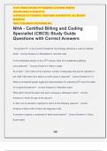 NHA - Certified Billing and Coding Specialist (CBCS) Study Guide Questions with Correct Answers