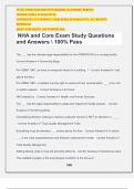 NHA and Core Exam Study Questions and Answers  100% Pass