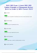 MAN 3025 Exam 1, Exam 2. Exam 3 & Final Exams (Latest 2024/ 2025 Updates STUDY BUNDLE PACKAGE WITH SOLUTIONS) Principles of Management | Qs & As| Grade A| 100% Correct- FGCU 