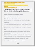 (NHA) Medical Assisting Certification Study Guide with Complete Solutions