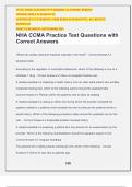 NHA CCMA Practice Test Questions with Correct Answers