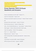 Pump Operator FSFC116 Exam Questions and Answers