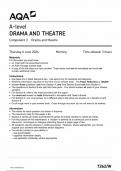 AQA A LEVEL DRAMA AND THEATRE QUESTION PAPER 2024 