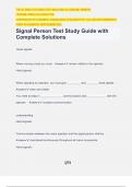 Signal Person Test Study Guide with Complete Solutions