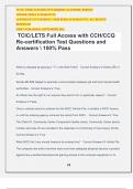 TCIC/LETS Full Access with CCH/CCQ Re-certification Test Questions and Answers  100% Pass