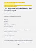 JLG Telahandler Review questions with Correct Answers