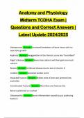 Anatomy and Physiology Midterm TCDHA Exam | Questions and Correct Answers | Latest Update 2024/2025