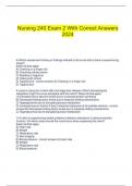    Nursing 240 Exam 2 With Correct Answers 2024