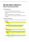 NR 324 ADULT HEALTH 1 WEEK 6 PRE-CLASS QUESTIONS With answers Chamberlain College of Nursing