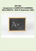 INF1505 Assignment 4 ( ANSWERS) 2024 (586570) - DUE 30 September 2024 ; 100% TRUSTED Complete, trusted solutions and explanations.