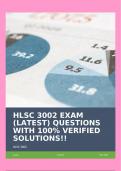 HLSC 3002 EXAM (LATEST) QUESTIONS WITH 100% VERIFIED SOLUTIONS!!