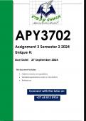 APY3702 Assignment 3 (QUALITY ANSWERS) Semester 2 2024