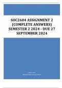 SOC2604 Assignment 2 (COMPLETE ANSWERS) Semester 2 2024 - DUE 27 September 2024